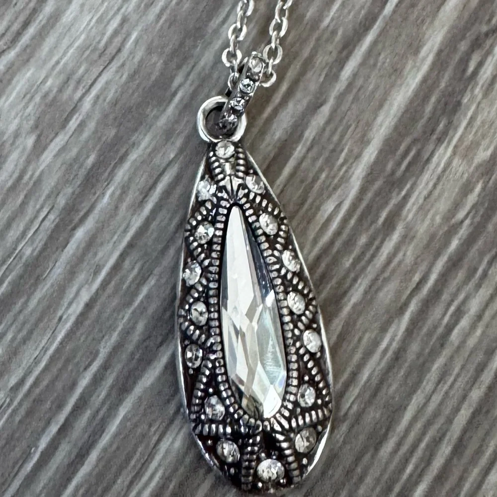 ✨💖BRIGHTON Retired Alice “Love” Reversible Teardrop Pendant Adjustable Necklace